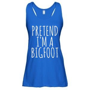 Funny Easy Lazy Halloween PRETEND IM A BIGFOOT COSTUME Ladies Essential Flowy Tank