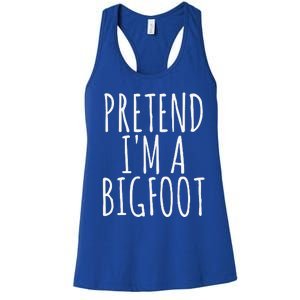 Funny Easy Lazy Halloween PRETEND IM A BIGFOOT COSTUME Women's Racerback Tank