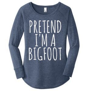 Funny Easy Lazy Halloween PRETEND IM A BIGFOOT COSTUME Women's Perfect Tri Tunic Long Sleeve Shirt