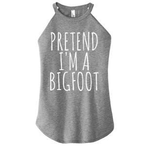 Funny Easy Lazy Halloween PRETEND IM A BIGFOOT COSTUME Women's Perfect Tri Rocker Tank