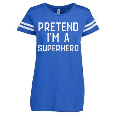 Funny Easy Lazy Halloween PRETEND IM A SUPERHERO Costume Enza Ladies Jersey Football T-Shirt