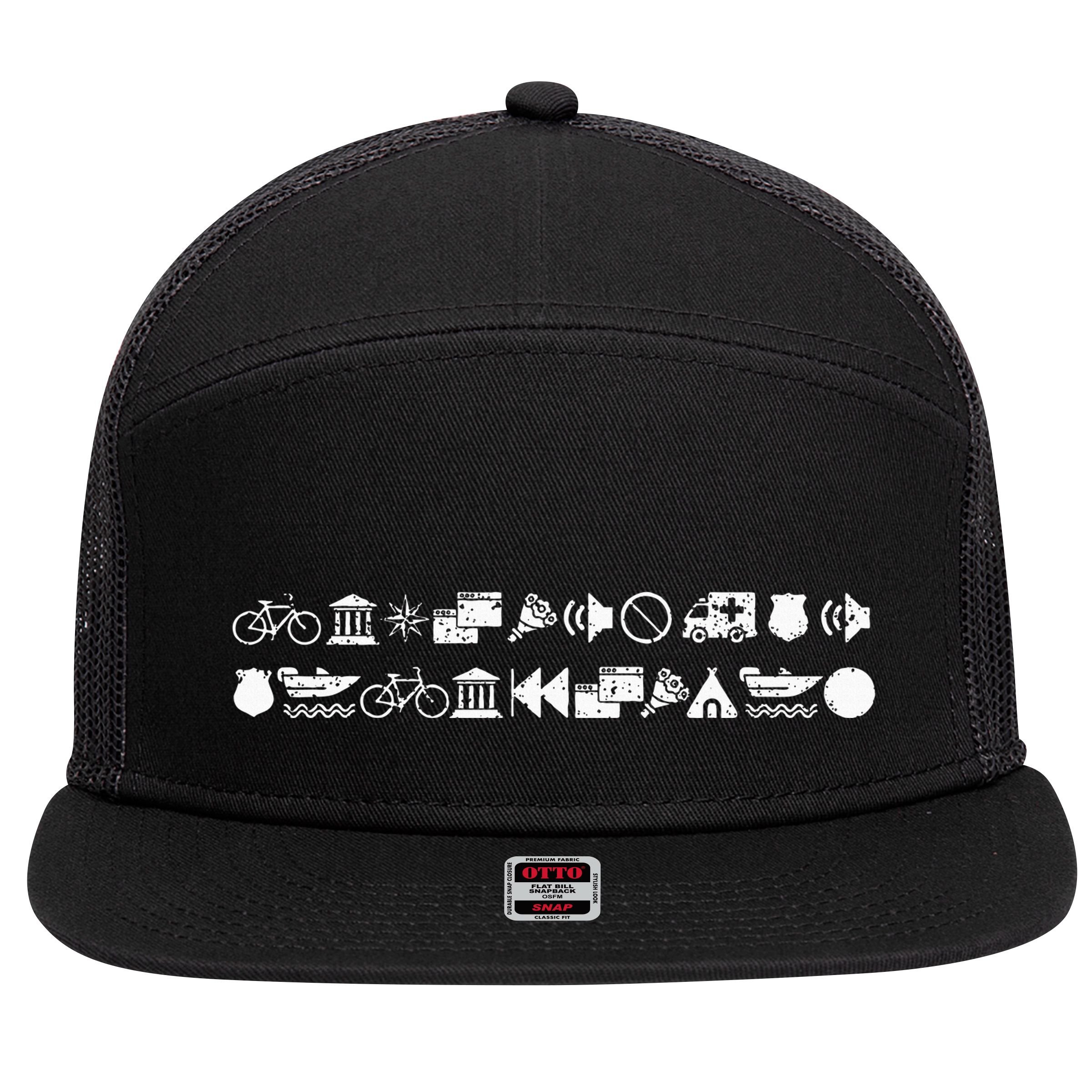 Funny Encrypted Live Laugh Love 7 Panel Mesh Trucker Snapback Hat