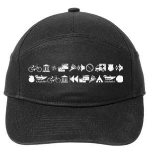 Funny Encrypted Live Laugh Love 7-Panel Snapback Hat