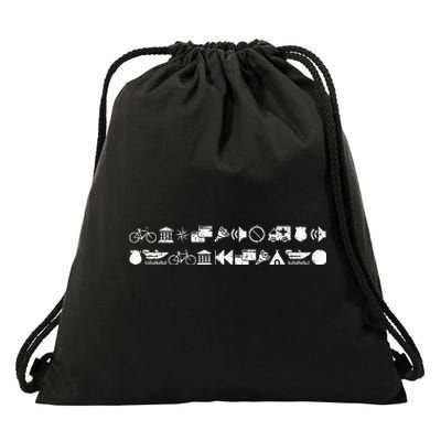 Funny Encrypted Live Laugh Love Drawstring Bag