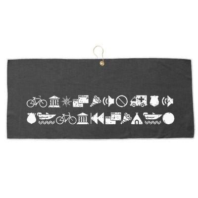 Funny Encrypted Live Laugh Love Large Microfiber Waffle Golf Towel