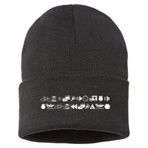 Funny Encrypted Live Laugh Love Sustainable Knit Beanie