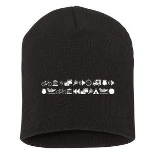 Funny Encrypted Live Laugh Love Short Acrylic Beanie