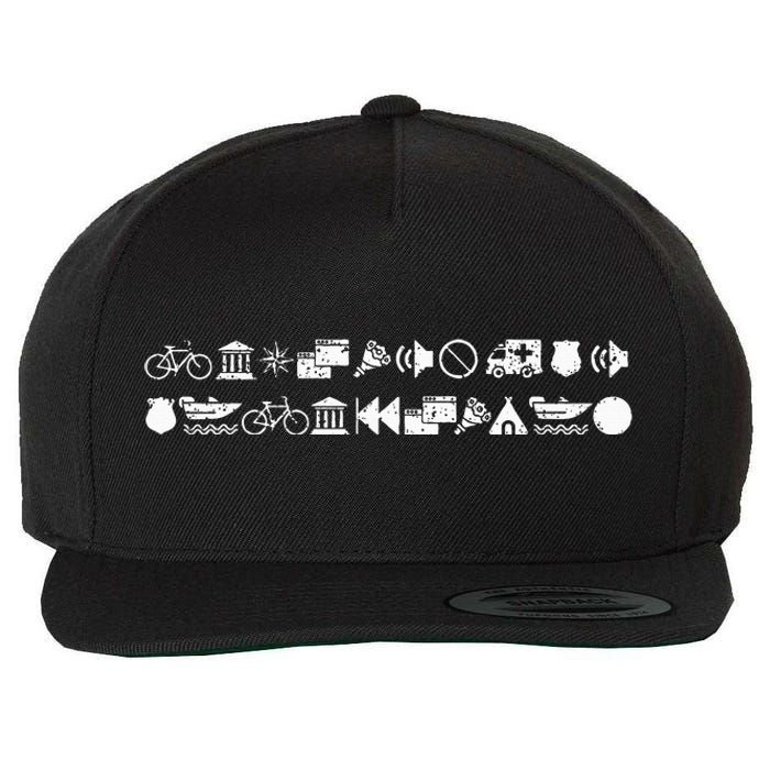 Funny Encrypted Live Laugh Love Wool Snapback Cap