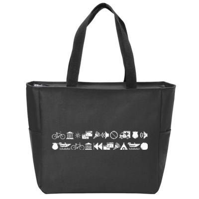 Funny Encrypted Live Laugh Love Zip Tote Bag