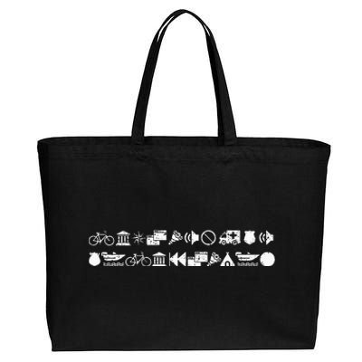 Funny Encrypted Live Laugh Love Cotton Canvas Jumbo Tote