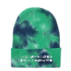 Funny Encrypted Live Laugh Love Tie Dye 12in Knit Beanie