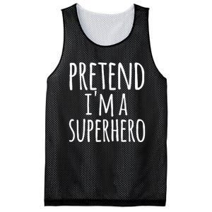 Funny Easy Lazy Halloween PRETEND IM A SUPERHERO Costume Mesh Reversible Basketball Jersey Tank