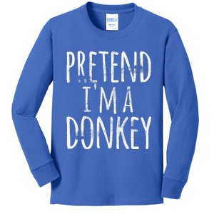 Funny Easy Lazy Halloween PRETEND IM A DONKEY Costume Kids Long Sleeve Shirt