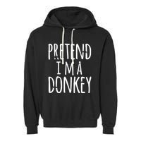 Funny Easy Lazy Halloween PRETEND IM A DONKEY Costume Garment-Dyed Fleece Hoodie