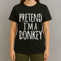 Funny Easy Lazy Halloween PRETEND IM A DONKEY Costume T-Shirt