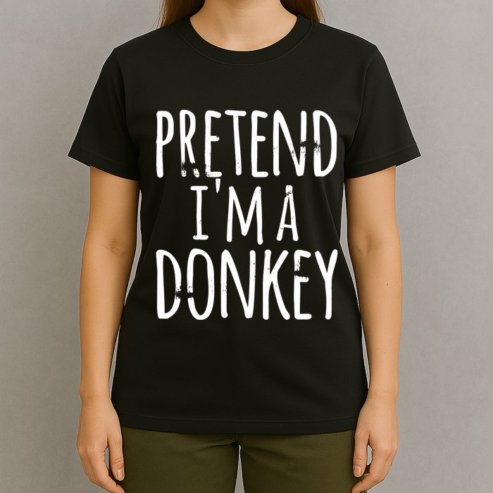Funny Easy Lazy Halloween PRETEND IM A DONKEY Costume T-Shirt