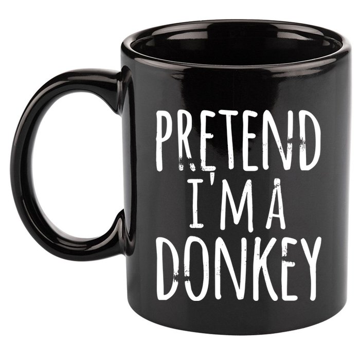 Funny Easy Lazy Halloween PRETEND IM A DONKEY Costume 11oz C Handle Ceramic Mug