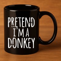 Funny Easy Lazy Halloween PRETEND IM A DONKEY Costume 11oz C Handle Ceramic Mug
