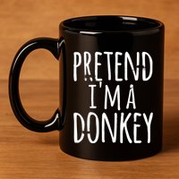 Funny Easy Lazy Halloween PRETEND IM A DONKEY Costume 11oz C Handle Ceramic Mug