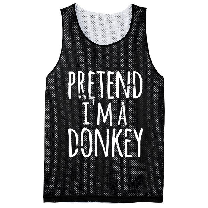 Funny Easy Lazy Halloween PRETEND IM A DONKEY Costume Mesh Reversible Basketball Jersey Tank