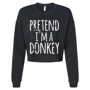 Funny Easy Lazy Halloween PRETEND IM A DONKEY Costume Cropped Pullover Crew