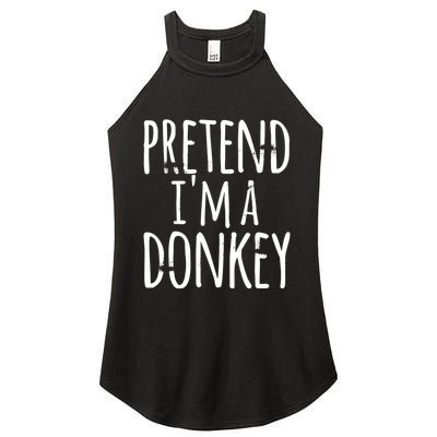 Funny Easy Lazy Halloween PRETEND IM A DONKEY Costume Women's Perfect Tri Rocker Tank