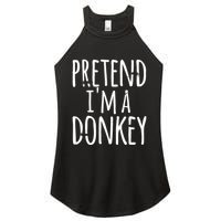 Funny Easy Lazy Halloween PRETEND IM A DONKEY Costume Women's Perfect Tri Rocker Tank