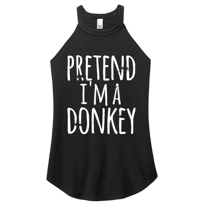 Funny Easy Lazy Halloween PRETEND IM A DONKEY Costume Women's Perfect Tri Rocker Tank