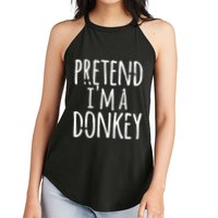 Funny Easy Lazy Halloween PRETEND IM A DONKEY Costume Women's Perfect Tri Rocker Tank
