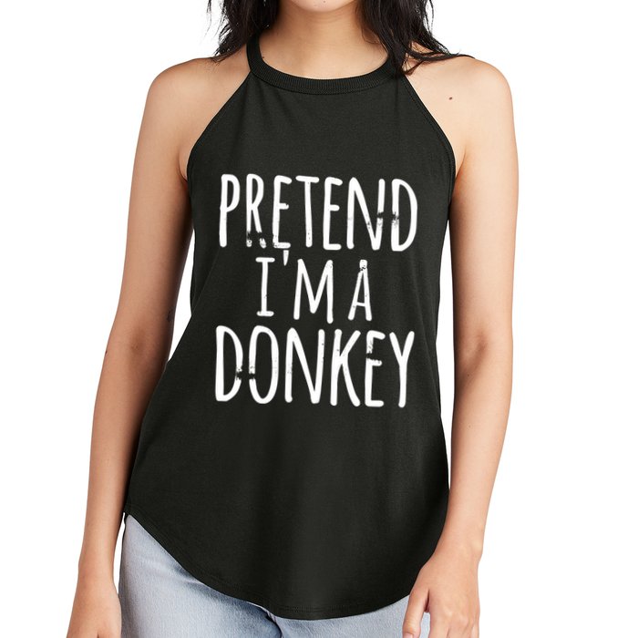 Funny Easy Lazy Halloween PRETEND IM A DONKEY Costume Women's Perfect Tri Rocker Tank