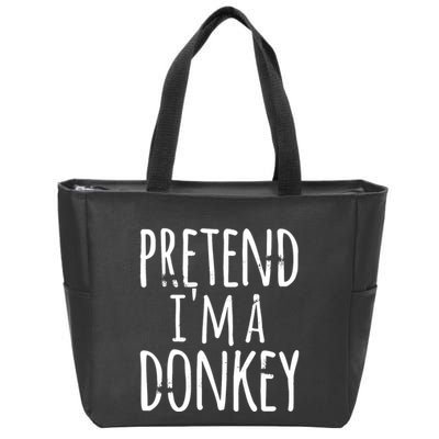 Funny Easy Lazy Halloween PRETEND IM A DONKEY Costume Zip Tote Bag