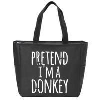 Funny Easy Lazy Halloween PRETEND IM A DONKEY Costume Zip Tote Bag