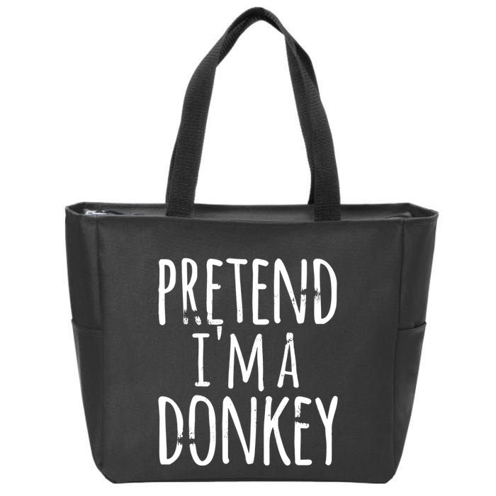 Funny Easy Lazy Halloween PRETEND IM A DONKEY Costume Zip Tote Bag