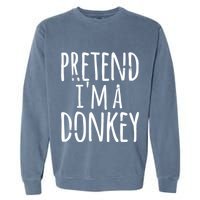 Funny Easy Lazy Halloween PRETEND IM A DONKEY Costume Garment-Dyed Sweatshirt