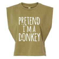 Funny Easy Lazy Halloween PRETEND IM A DONKEY Costume Garment-Dyed Women's Muscle Tee