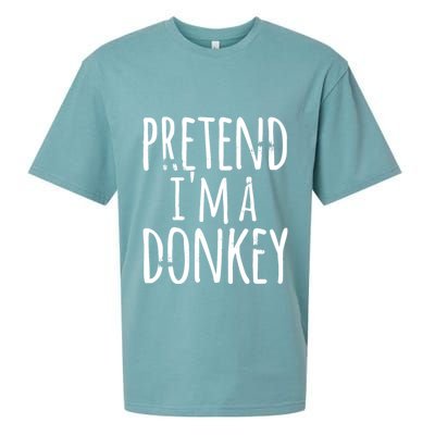 Funny Easy Lazy Halloween PRETEND IM A DONKEY Costume Sueded Cloud Jersey T-Shirt