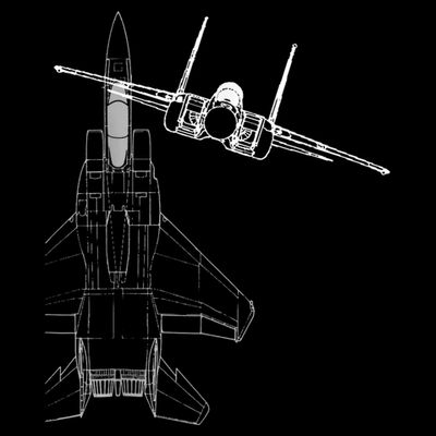 F15 Eagle Line Art Military Jet Fighter T-Shirt