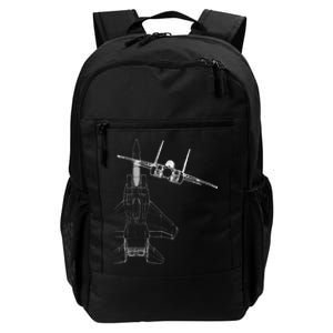 F15 Eagle Line Art Military Jet Fighter Daily Commute Backpack