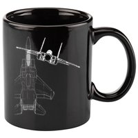 F15 Eagle Line Art Military Jet Fighter 11oz C Handle Ceramic Mug