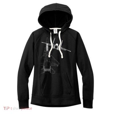 F15 Eagle Line Art Military Jet Fighter Women's Fleece Hoodie