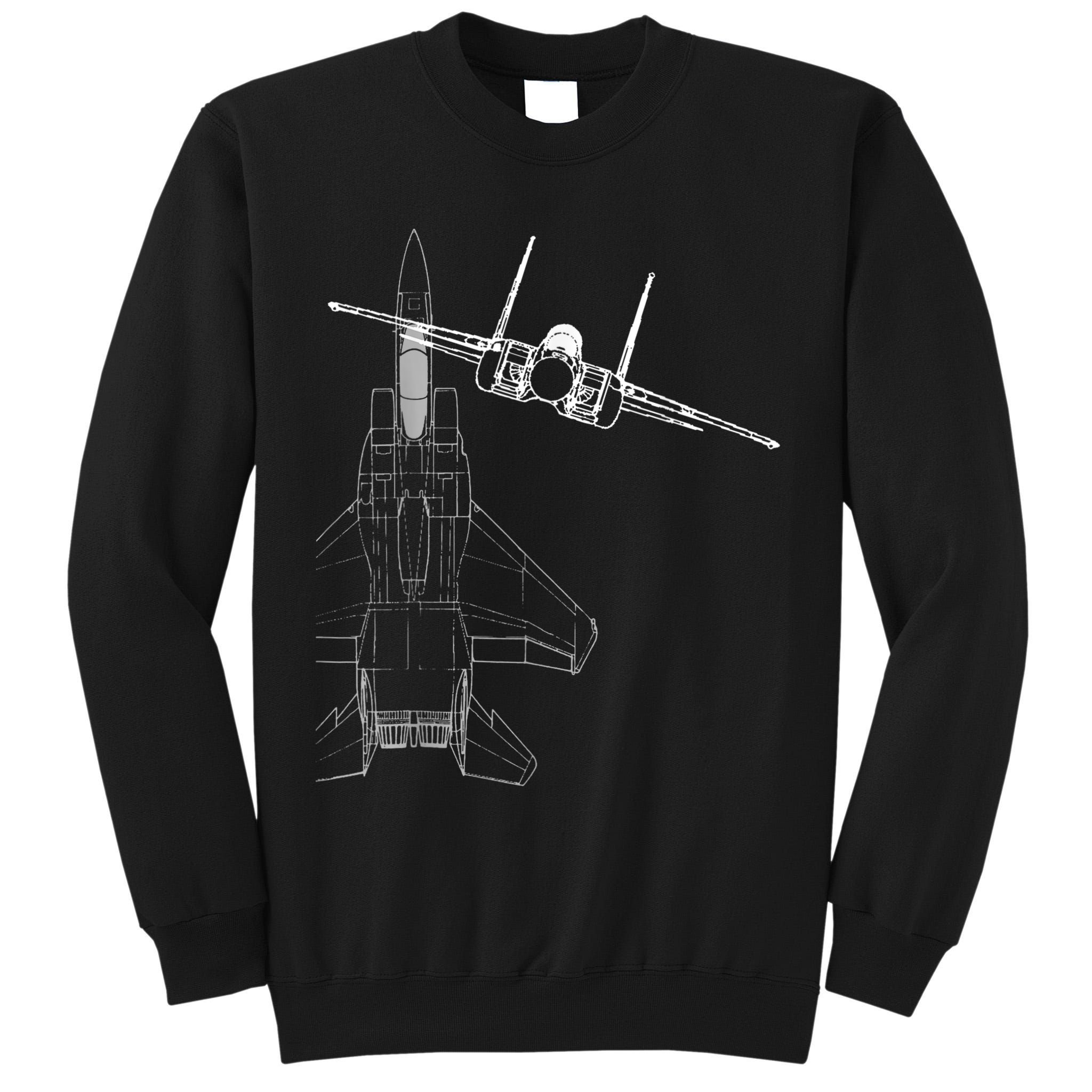 F15 Eagle Line Art Military Jet Fighter Tall Sweatshirt