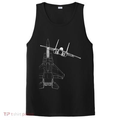 F15 Eagle Line Art Military Jet Fighter PosiCharge Competitor Tank