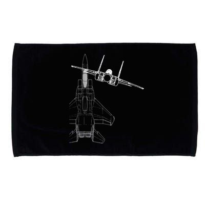 F15 Eagle Line Art Military Jet Fighter Microfiber Hand Towel
