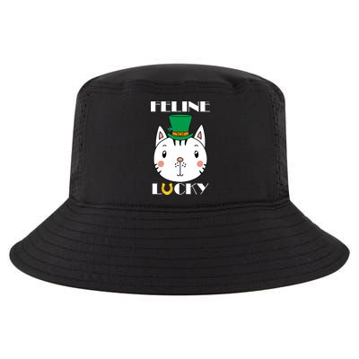 Feline Lucky Cat St Patricks Day Cool Comfort Performance Bucket Hat
