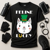 Feline Lucky Cat St Patricks Day Performance Shirt