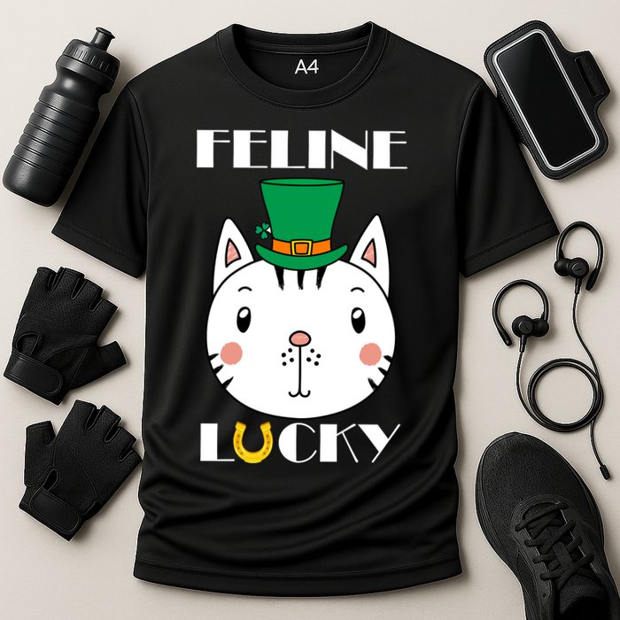 Feline Lucky Cat St Patricks Day Performance Shirt