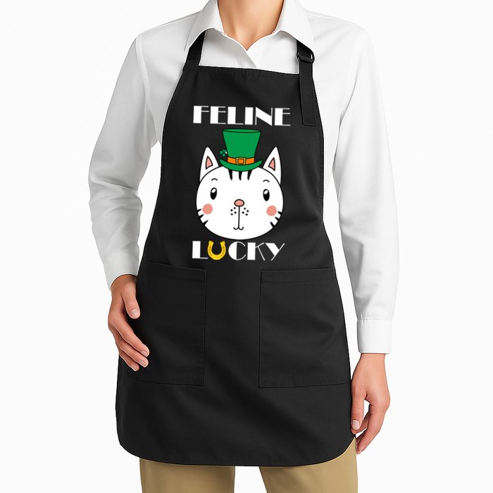 Feline Lucky Cat St Patricks Day Apron
