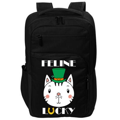 Feline Lucky Cat St Patricks Day Impact Tech Backpack