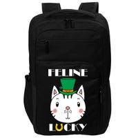 Feline Lucky Cat St Patricks Day Impact Tech Backpack