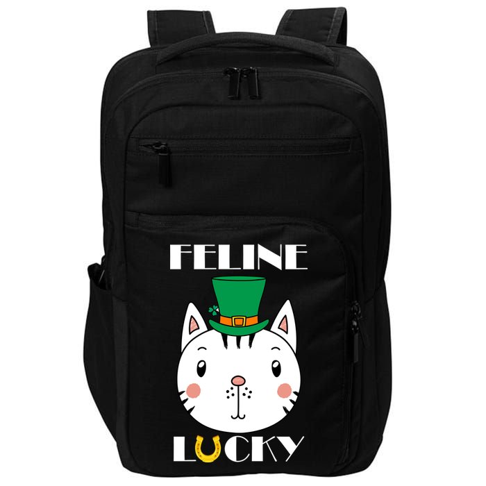Feline Lucky Cat St Patricks Day Impact Tech Backpack